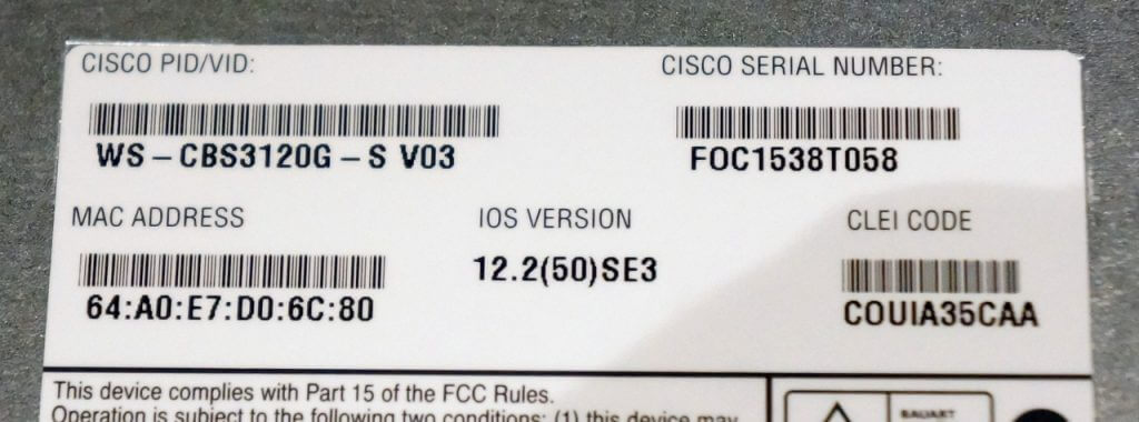 Cisco设备上的序列号到底包含了哪些信息 – 飞觞醉月