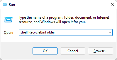 open-recycle-bin-using-run-dialog-win11